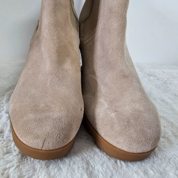Sorel Joan Uptown Light Tan Chelsea Wedge Boots Suede Bootie 10 - Picture 6 of 12